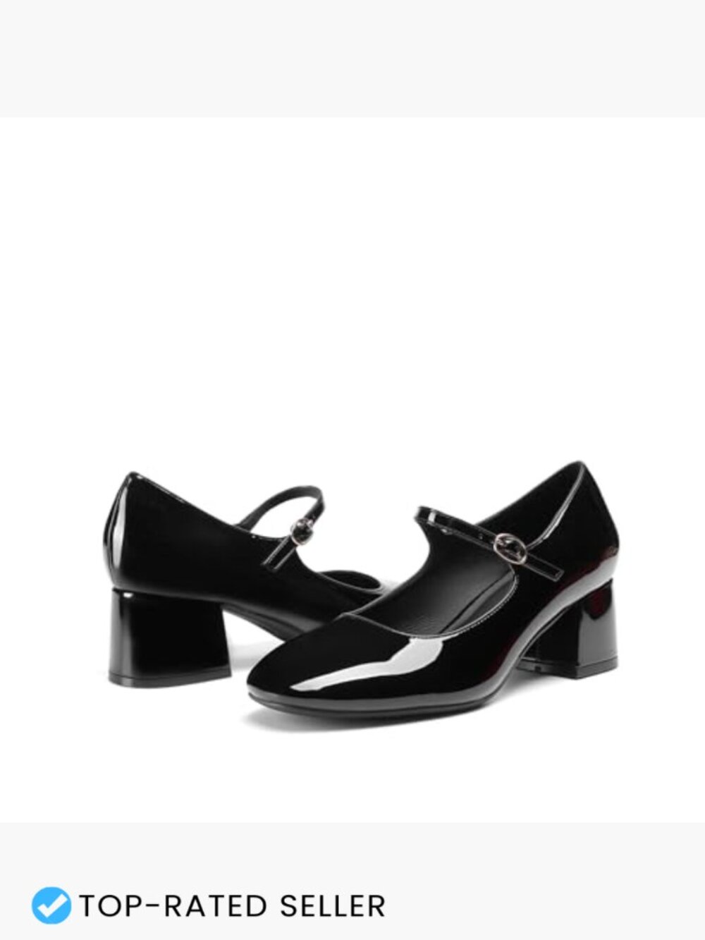 Women's Mary Jane Shoes Chunky Block Heels Round Toe Vintage Dress Pumps - Picture 4 of 7
